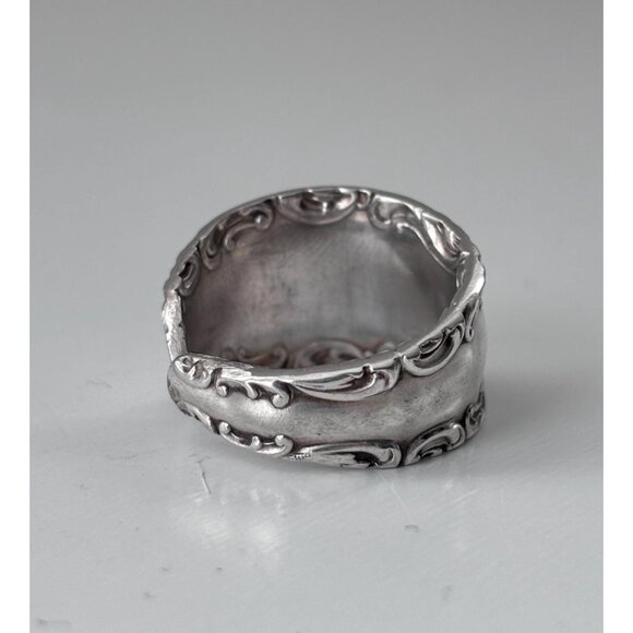 handmade Spoon ring size 8 antique Rogers Bros Savoy pattern spoon - Picture 2 of 4